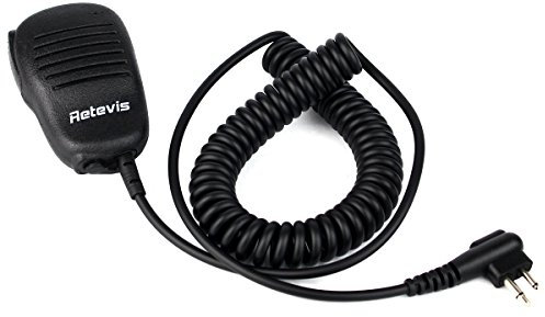 Retevis HM001 Walkie Talkie Speaker Microphone, Motorola 2 Pin Mini Microphone, Compatible for Motorola CP200 GP300 CLS1110 DP1400 Hyera HYT (1 Pcs)