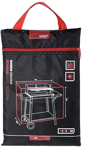 Funda rectangular para barbacoa de 95x50x75cm en negro
