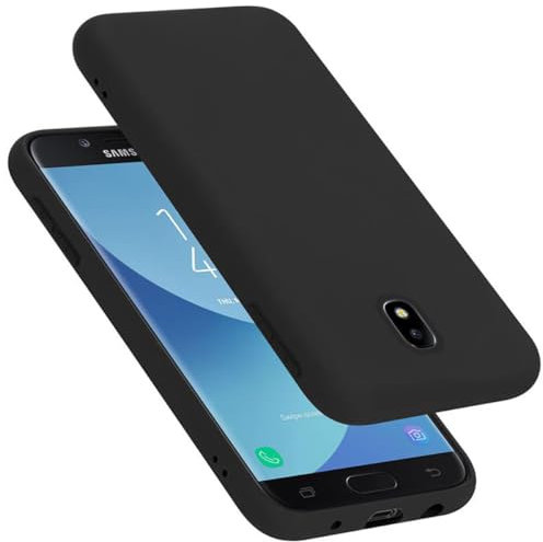cadorabo silicone case compatible with Samsung Galaxy J5 2017, mobile phone cover for Galaxy J5 2017- impact-resistant, thin, Silky-Soft Touch Full-Body Protective Phone Case - LIQUID BLACK