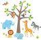 Little Deco Wandaufkleber Safari Dschungeltiere & Baum I Wandbild 93 x 56 cm (BxH) I Giraffe Sticker Löwe Wandtattoo Babyzimmer Junge Deko Kinderzimmer DL524-4