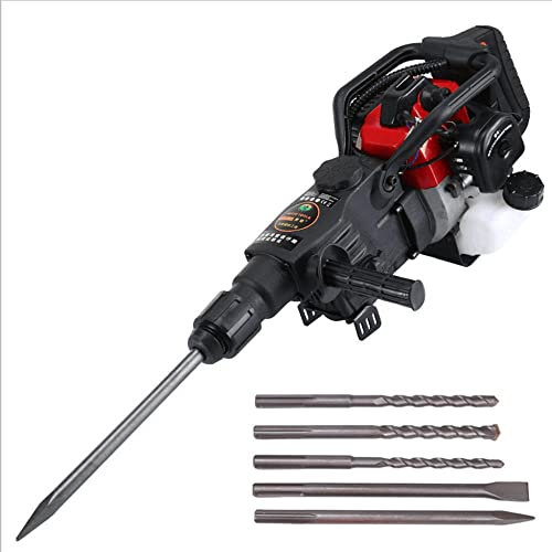 3 in 1 32cc Benzin Abbruchhammer Betonhammer 4-Takt Benzinbetriebener Hammer Bohrmaschine Benzin Tragbarer Hammer, 360° schwenkbarer Frontgriff