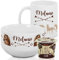 GRAZDesign Frühstücksset Kinder personalisiert mit Namen – Pferd Müslischale mit Tasse aus Keramik - 3-teiliges Geschirrset - Geschenkset für Jungen und Mädchen, spülmaschinengeeignet