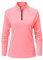 YSENTO Womens 1/4 Zip Running Tops Long Sleeve Sport Gym Top Training Casual Long Sleeve Golf Top(Pink,XL)