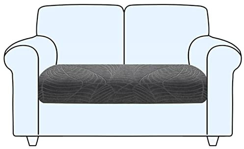 SHUOJIA Sofa Sitzkissenbezug, Sofa Sitzkissenbezug Stretch,Husse Überzug Bezug Für Sofa Sitzkissen, rutschfest Stoff Europäisches Muster (Grey,Large-2-Seater)