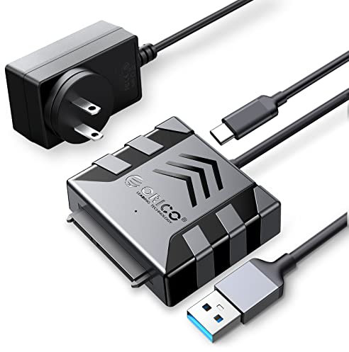 ORICO Adaptador de cable SATA USB 3.0 a SATA III para discos duros HDD/SSD de 3,5 pulgadas, compatible con UASP, con adaptador de 12 V2 A y cable de 30 cm (S1-3AD-3)