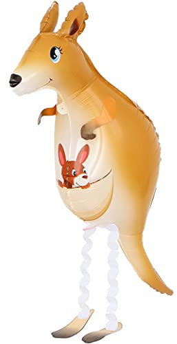 Airwalker Folienballons * Laufende Tiere * als Deko für Geburtstag und Party | 34-115cm groß | Walking Animals Kinder Kindergeburtstag Partydeko Luftballons Ballons, Edition: Känguruh