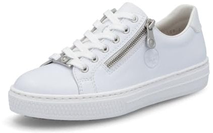 Rieker Damen Low-Top Sneaker L59L1, Frauen Halbschuhe,Laufschuhe,straßenschuhe,Strassenschuhe,Sportschuhe,Freizeitschuhe,Weiss (83),42 EU / 8 UK