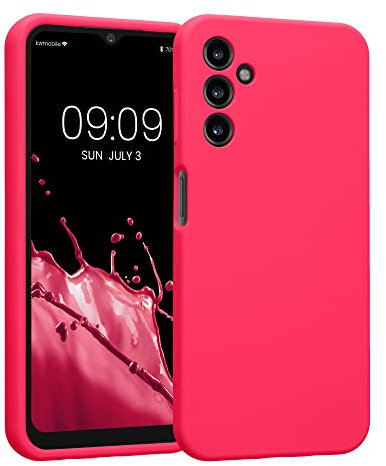 kwmobile Housse Compatible avec Samsung Galaxy A14 5G Coque - Housse de téléphone Protection Souple en TPU Silicone - Rose Fluo