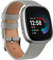 Lederarmbänder für Fitbit Versa 4, Versa 3, Sense 2 und Sense – Echtleder-Ersatzband für Damen und Herren, Grau
