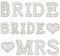 FINGERINSPIRE Perlen Braut Aufnäher Zum Aufbügeln/Aufnähen Buchstaben Herz Applikation Strassstein Englischer Buchstabe Bride MRS Perlen Glitzer Alphabet Applikation Für Hochzeitskleid Stoffdekor