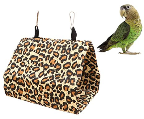 Yardenfun Leopard Canvas Parrot Hammock Nest Bird Sleeping Bed Swing for Indoor Birds for Cockatiels and Other Birds