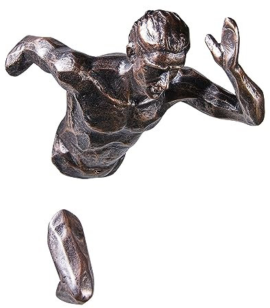 Wanddeko Skulptur Kletterer Figur Männer laufende Skulptur Running Statue Dekofigur 3D Wandskulpturen Climing Statue Wandschmuck ,Kunst Wandbehang Skulptur Deko Wohnzimmer Hintergrund Wanddekoration