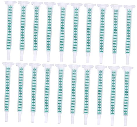 Angoily Lot De 50 Tubes De Mélange Statiques Carrés Pour Colle Ab Époxy, Matériaux Pp, Buse De Remplissage Époxy Pour Adhésifs Bicomposants