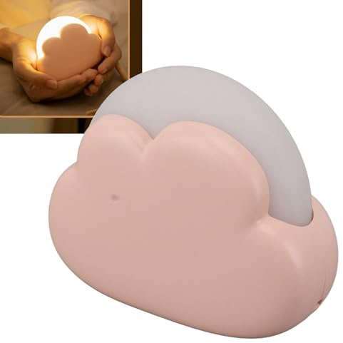 Luqeeg Veilleuse LED Portable, Mini Lampe de Bureau en Nuage Mignon avec 2 Couleurs, Mini Lampe de bébé Rechargeable pour Chambre D'enfant, Dortoir, Lampes de Chevet Amusantes Kawaii