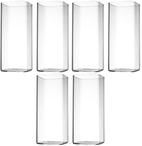 Angoily Trinkgläser 14 Oz Quadratisches Gläser-Set Mit 6 Stück Trinkgläser Aus Glas Klare Bargläser Für Wasser Saft Bier Getränke Sowie Cocktails Und Mixgetränke 400 Ml