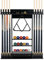COSTWAY Billard Queue Halter Wandmontage, Wandqueuehalter für 8 Queues, 15 Billardkugeln und 1 Ballständer, aus Kiefernholz (Schwarz)