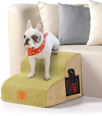 Masthome Dog Steps for Sofa Bed, 2-Step Waterproof Dog Stairs with High Density Foam, Non-Slip Pet Ramp with Washable Cover for Small Dogs and Cats, 40x30x35cm