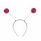 Haarband Alien Haarreif Kopfschmuck Fascinator Stirnbänder mit 2 runden schwingenden Kugeln Glitzer Disco Bälle Accessoire zu Karneval Haarschmuck für Damen & Herren (Hot Pink)