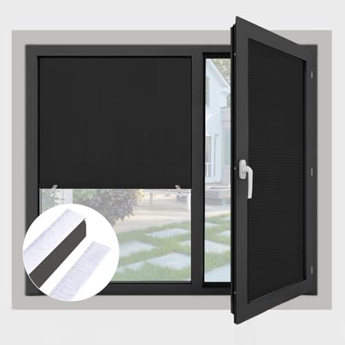 Maritown No Drill Blinds, Venetian Blinds Stick on Easy fit Blinds Shades Light Filtering & Privacy Protection,1 Panel Bedroom/Kitchen/Bathroom Blinds No Drilling, with 2 Clips