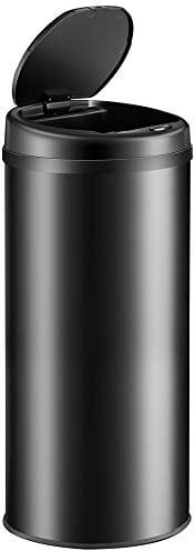 Monzana® Mülleimer Küche mit Sensor 50L Edelstahl USB Ladekabel Berührungslos Deckel Hygienisch Papierkorb Automatik Abfalleimer Wasserdicht Büro Schwarz Recycling