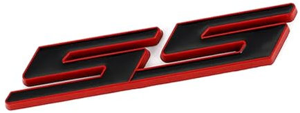 AQXYWQLL Autoaufkleber, Fronthaubengrill-Emblem, Kühlergrill-Abzeichen, kompatibel mit SS Sport Cruze Camaro Captiva Aveo Lacetti Aufkleber for den hinteren Kofferraum(Color:SS Black sticker-01)
