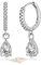 HEEYA Ohrringe Silber 925 Plattiert Tropfen Hängend Ohrringe Damen Klein Creolen mit Glitzer Zirkonia Hypoallergen Mini Creolen für Frauen