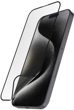 Hama Handy Schutzglas bruchsicher für iPhone 15 Pro (Displayschutz D3O, Vollschutz 9H, Handyglas m. Montagehilfe, Displayschutzglas iPhone kratzfest, Anti-Fingerprint ultradünn, Schutzfolie stoßfest)