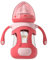 Oberni Glas Baby Babyflaschen 240ml mit Silikon Sauger für Neugeborene ab 6 Monat, Anti-Colic Milchflasche mit Luftfrei Beschwerter Strohhalm, Griffe und Ärmel, Rot