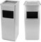 HUOLE Papelera con Cenicero Acero Inoxidable Basura Contenedor Cubo Diseño Elegante Funcional Sofisticado Insertos Extraíbles Robusto Capacidad -Plata (2pc) 30 * 24 * 60cm-48l