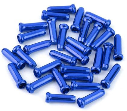 Bremskabelenden, 10 Stück Fahrradleitungsrohr-Endkappen 1,2 x 0,22 cm Bremsleitung Umwerfer-Schaltdraht-Endkappen Spitzen Crimps Fahrradbremskabelkappe(Blue)