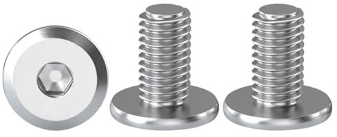 Drenky Tornillos De Cabeza Plana Hexagonal M6 X 12 mm Tornillos Herramientas De Tornillos Allen Acero Inoxidable A2 V2A Tornillos Rosca Completa Para Muebles, 20 Piezas