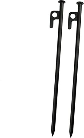 TOGEVAL 2-Teiliges Set Zeltnägel Stift Nagel Bodenanker Pflöcke Tipi im Freien Stahlzelt zeltschnur Spanner spannseile für zelte Zeltzubehör zur Befestigung des Zeltes sichere Stifte Black