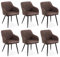 CLIPOP Esszimmerstühle 6er Set, Küchenstuhl Kunstleder Bezug Wohnzimmerstuhl Polsterstuhl mit Armlehne Metallbeine Polstersessel Stuhl für Esszimmer Wohnzimmer Küche (6, Kunstleder Schokoladenbraun)