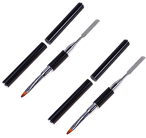 Healeved Double-headed Adhesive Pen for Poly Extension Gel Brush Dual-ended Poly Nail Gel Brush and Picker for Nail Application and Extension