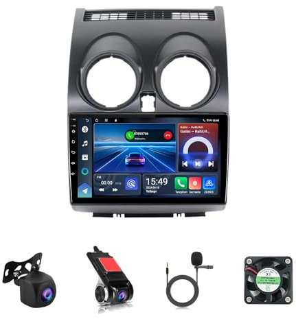 Android 12 9 Pollici Touchscreen Stereo Auto Bluetooth Auto Radio Stereo Per Nissan Qashqai 2006-2013 Con Bluetooth FM Radio Comando Del Volante WiFi Bluetooth AHD Retrocamera(T1 1+32G)