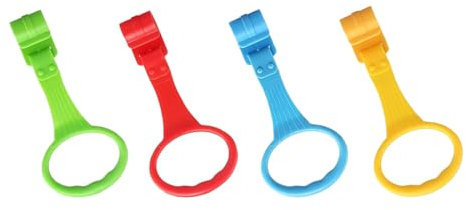 MIRKUZI 4 Stück Ringe für Baby Kinderbetten Mehrfarbig Hängender Ring Abnehmbarer Handringe Helfen Sie Babys Das Laufen zu Lernen und Die Armkraft zu Trainieren