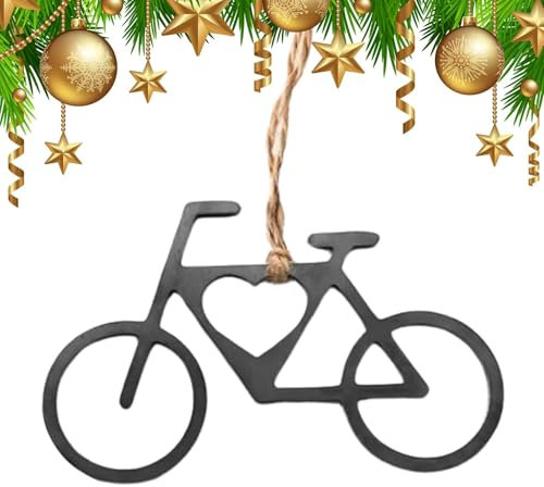 Weihnachtsbaumschmuck mit Fahrradfahrrad, Metall-Fahrrad-Auto-Anhänger, flexible Weihnachtsdekoration, hängende Ornamente für Auto, Zuhause, Geschäft