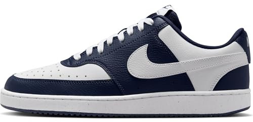 NIKE Herren Court Vision LO Sneaker, Midnight Navy/White, 44.5 EU