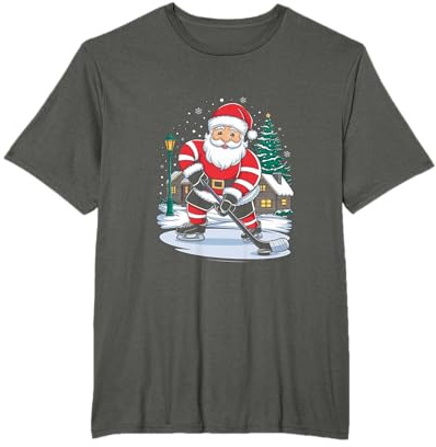 Hockey Weihnachtsmann Eishockey Weihnachten T-Shirt