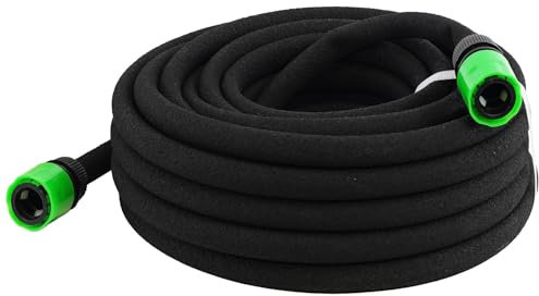 GEEZY 15m Garden Soaker Hose with 1/2 Connectors – Time & Water Saving Drip Irrigation Pipe for Efficient Garden Watering System – Porous Leaky Hose for Plant Row, Flower Bed & Vegetables