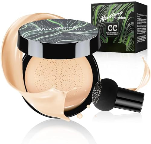 Mushroom Head Air Cushion CC Cream, Pilzkopf Luftkissen CC Creme, BB Creme Feuchtigkeitsspendende und Aufhellende Cushion Foundation Concealer Make Up Beauty Cream (02# Natural, 20G)