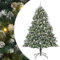 vidaXL Albero di Natale da 240 cm con Un Set di Palline Verdi e Grigie, Realizzato in plastica PVC, con Illuminazione LED Integrata. Ha 8 modalità Diverse, Alimentato Tramite USB, Adatto Sia per INT