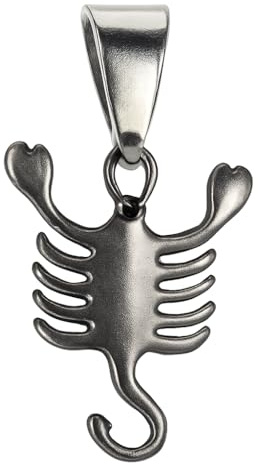 Vera Mentis Pendentif Signe Astrologique en Acier Inoxydable Argenté – 12 Symboles du Zodiaque – Bijou Spirituel Mixte – Cadeau Énergétique Personnalisé Homme et Femme (Scorpion)