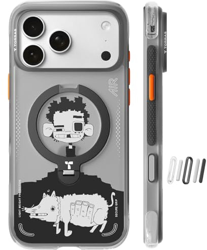 TORRAS Ostand Q3 Air GAWX Limited Edition for iPhone 17 Pro Max Case – 360° Rotating Ring Stand, Camera Button Guard, 12FT Drop Pro tection,Compatible with MagSafe case for iPhone 17 Pro Max–NeonNight