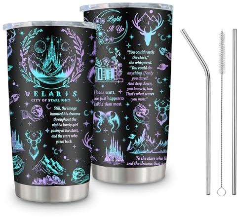 Starlight Fantasy Tumbler Bookish Gifts, Premium Stainless Steel Cup for Book Lovers, Durable Travel Coffee Tumbler, Book Lover Gifts for Women, Perfect for Reading, Commuting, and Daily Use