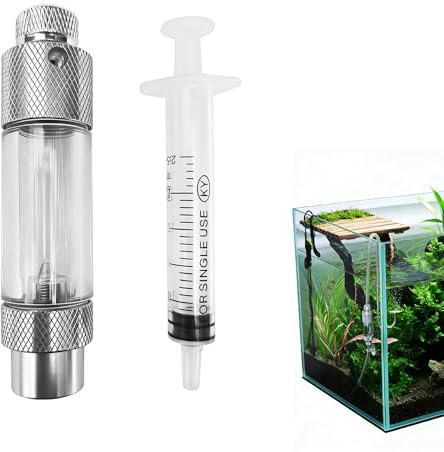 Riisoyu CO2 Blasenzähler, Aquarien Einzelkopf Kohlendioxid Blasenzähler Inlinediffusor CO2 Aquarium Diffusor Regler mit Rückschlagventil und Wasserzufuhr zum Ermitteln der Menge an CO2 Zugabe