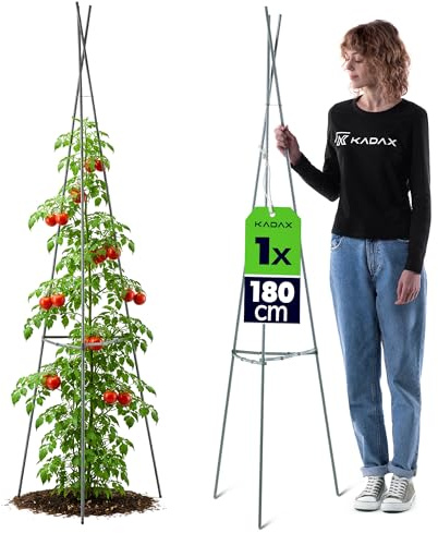 KADAX Obelisk Rankhilfe 180 cm, Ranksäule aus Metall mit Kunststoffbeschichtung, Rankturm für Garten, Rankobelisk für Tomaten, Clematis & Kletterpflanzen