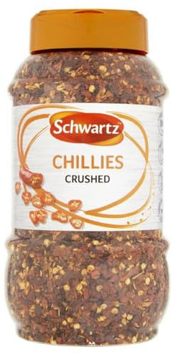 Schwartz Red and White Chilli Flakes, Crushed Chillies Perfect, 0.26 kg | Adds a punch of heat to commercial kitchen recipes, bringing fiery crushed flakes for instant, vibrant culinary seasoning.