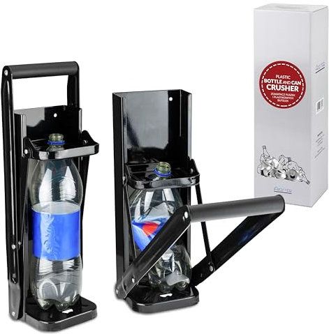 Froster Trituradora gigante de botellas y latas, trituradora de latas para reciclar botellas de plástico, cartones, latas de 20 onzas, cerveza de pinta, prensa montada en la pared para latas de
