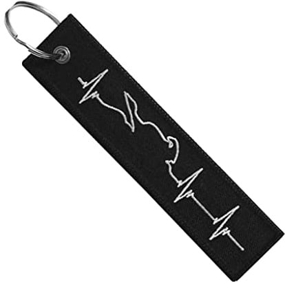 MotoLoot Keychain for Motorcycles, Scooters, Cars and Gifts, Motorcycle Heartbeat, Medium